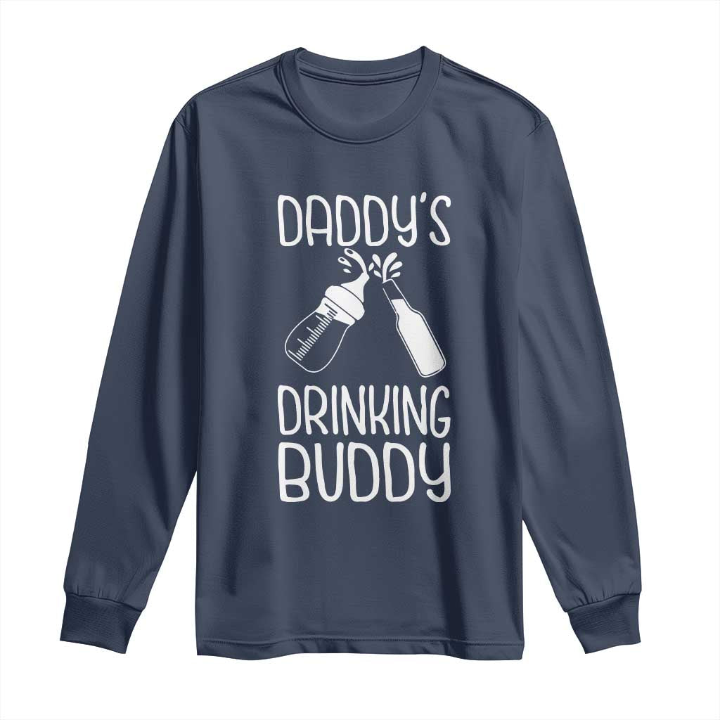 Daddy's Drinking Buddy Long Sleeve Shirt Funny Baby Shower Infants Outfit Newborn Gift