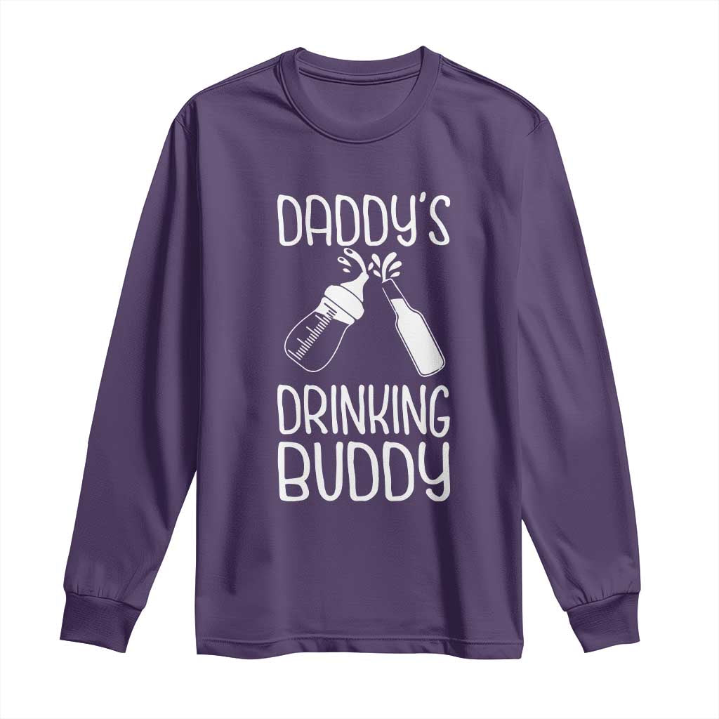 Daddy's Drinking Buddy Long Sleeve Shirt Funny Baby Shower Infants Outfit Newborn Gift