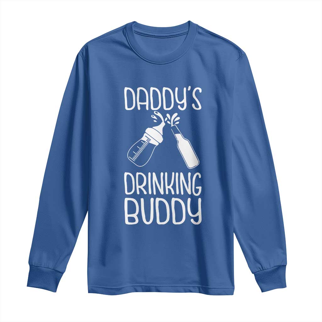 Daddy's Drinking Buddy Long Sleeve Shirt Funny Baby Shower Infants Outfit Newborn Gift