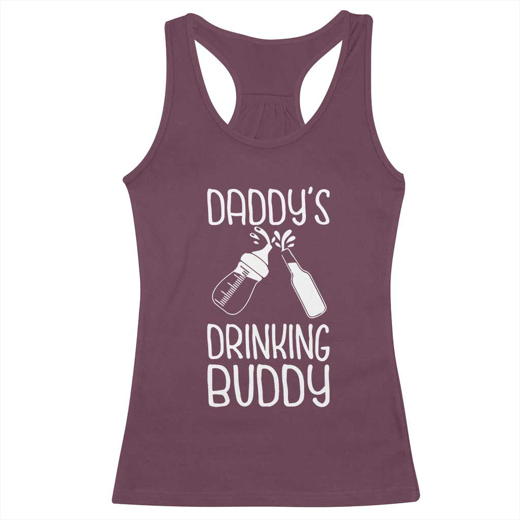 Daddy's Drinking Buddy Racerback Tank Top Funny Baby Shower Infants Outfit Newborn Gift