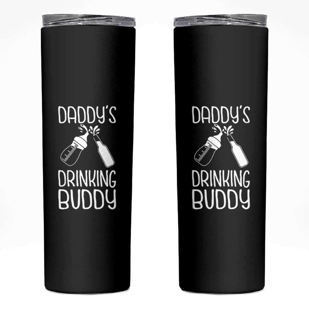 Daddy's Drinking Buddy Skinny Tumbler Funny Baby Shower Infants Outfit Newborn Gift