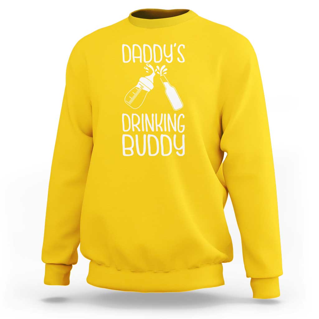 Daddy's Drinking Buddy Sweatshirt Funny Baby Shower Infants Outfit Newborn Gift