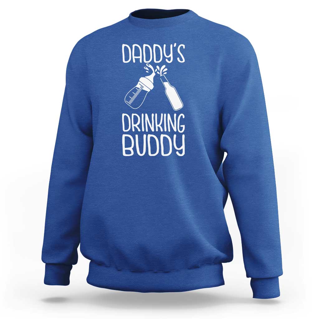 Daddy's Drinking Buddy Sweatshirt Funny Baby Shower Infants Outfit Newborn Gift