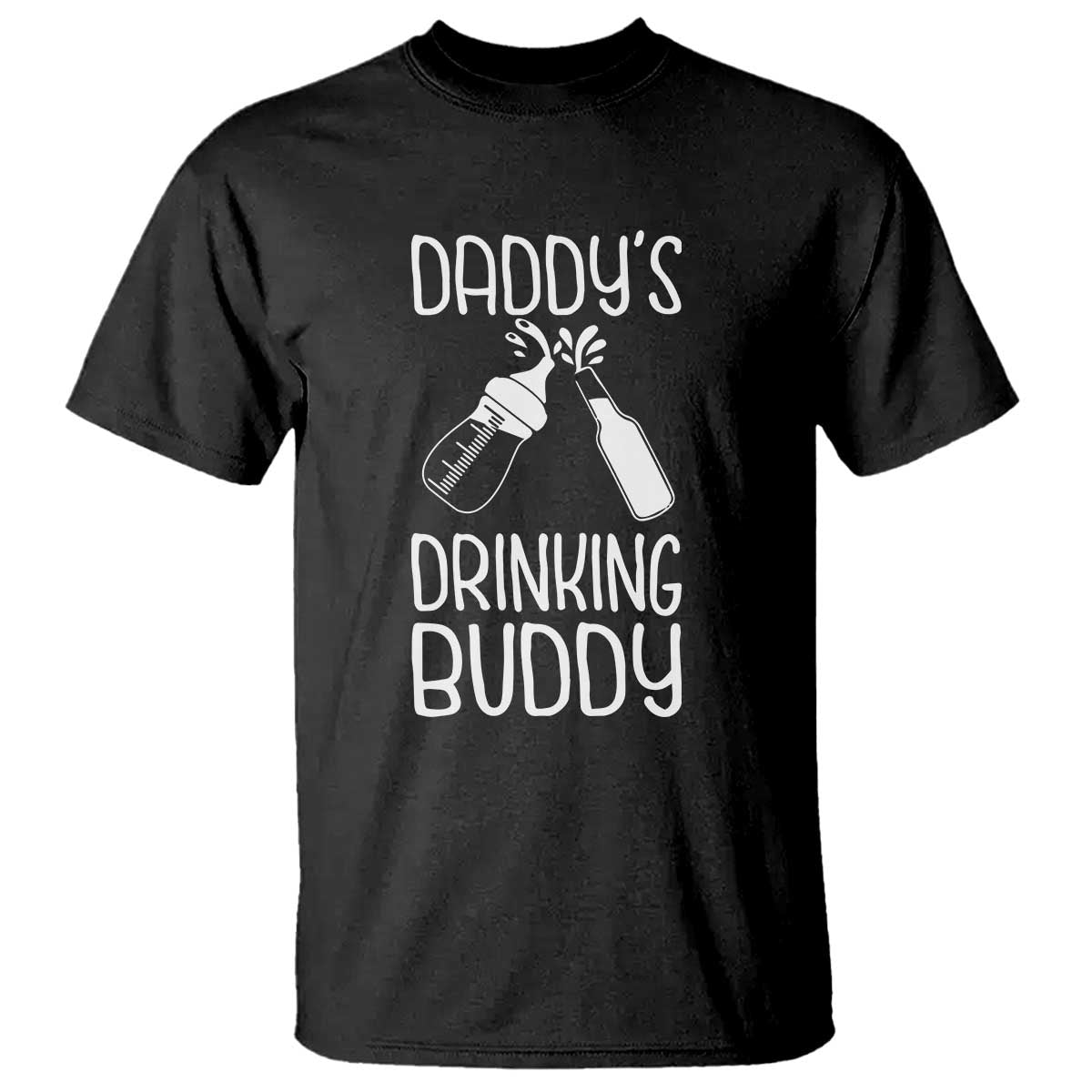 Daddy's Drinking Buddy T Shirt Funny Baby Shower Infants Outfit Newborn Gift