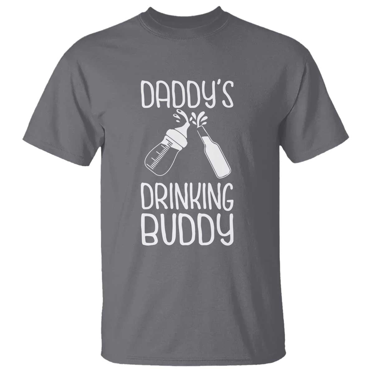 Daddy's Drinking Buddy T Shirt Funny Baby Shower Infants Outfit Newborn Gift