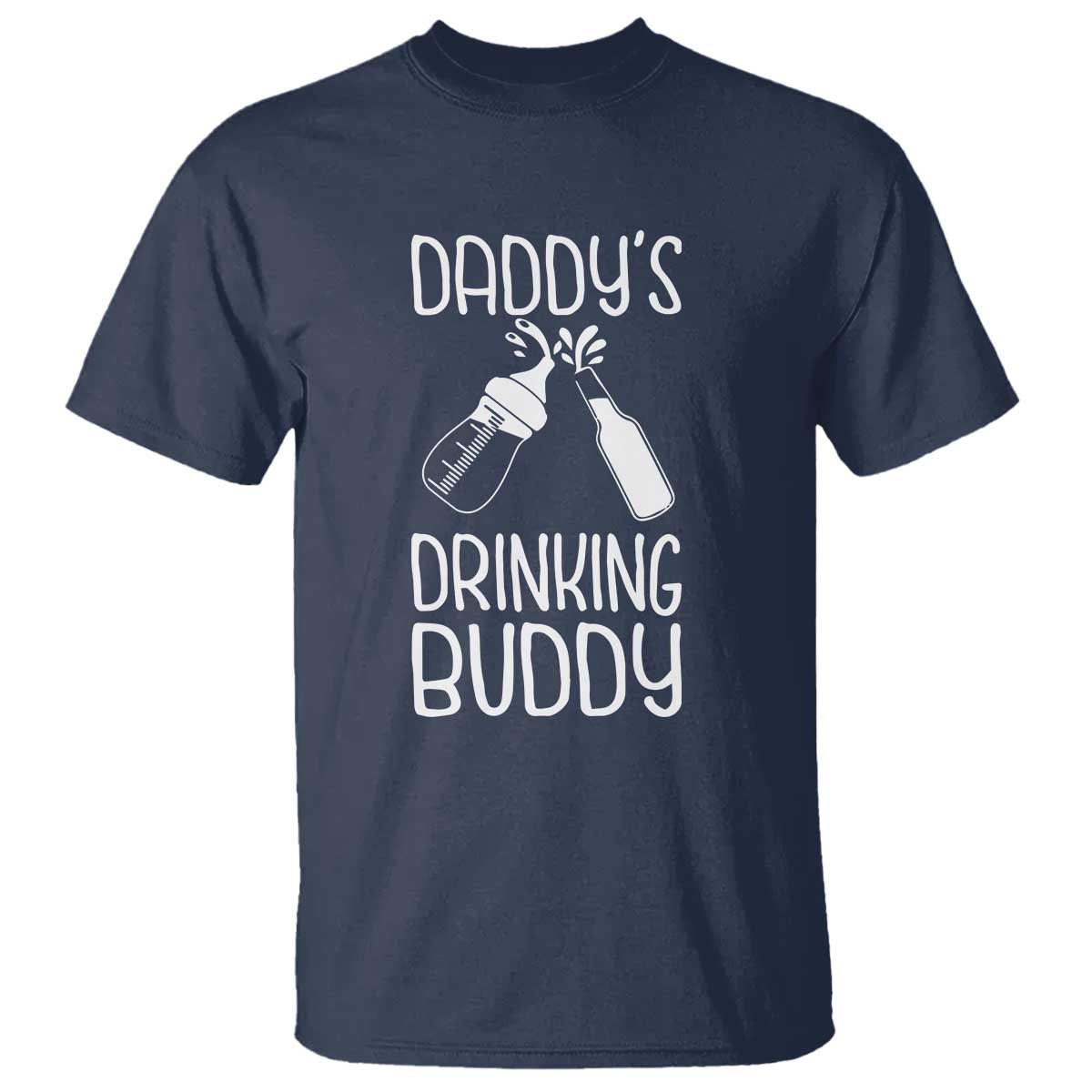 Daddy's Drinking Buddy T Shirt Funny Baby Shower Infants Outfit Newborn Gift