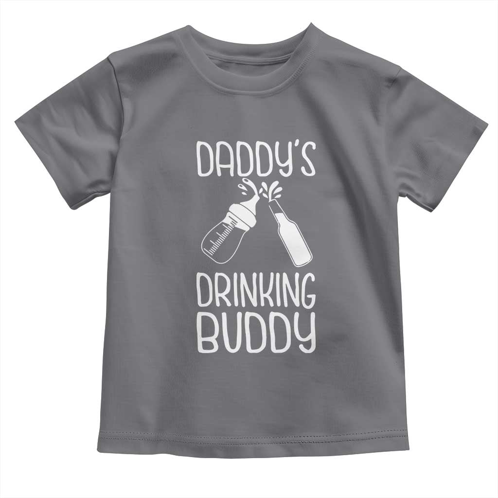 Daddy's Drinking Buddy Toddler T Shirt Funny Baby Shower Infants Outfit Newborn Gift