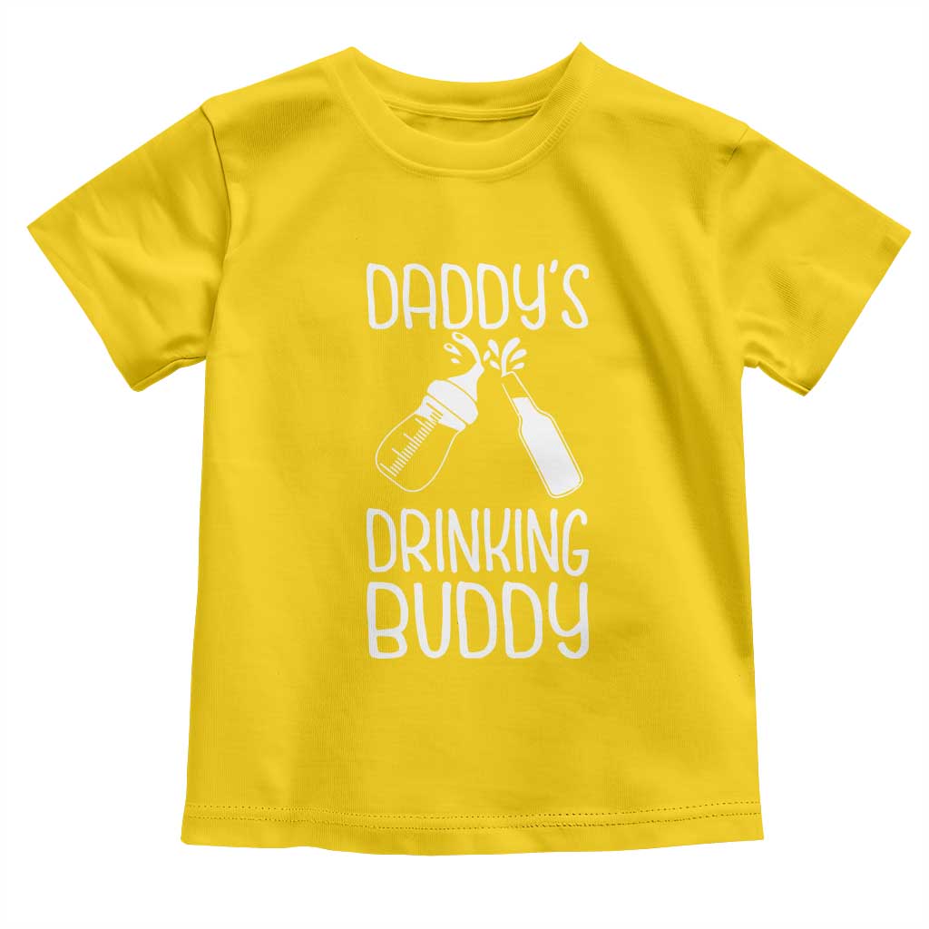 Daddy's Drinking Buddy Toddler T Shirt Funny Baby Shower Infants Outfit Newborn Gift