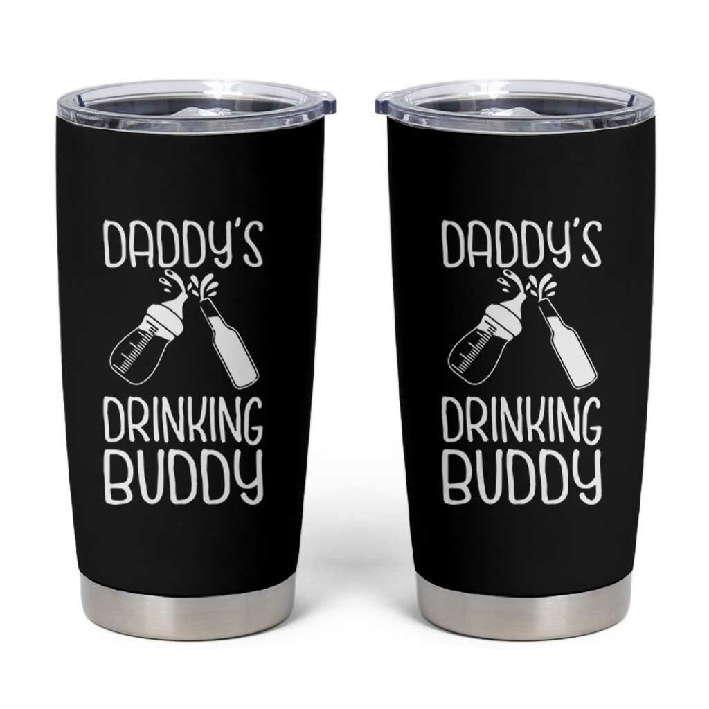 Daddy's Drinking Buddy Tumbler Cup Funny Baby Shower Infants Outfit Newborn Gift