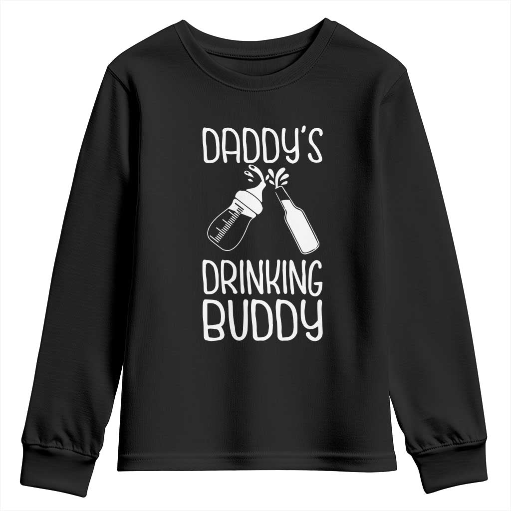 Daddy's Drinking Buddy Youth Sweatshirt Funny Baby Shower Infants Outfit Newborn Gift