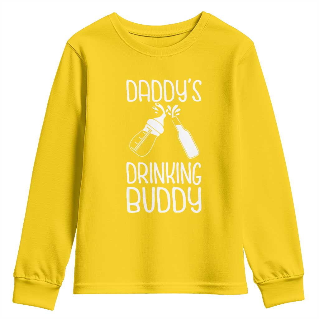 Daddy's Drinking Buddy Youth Sweatshirt Funny Baby Shower Infants Outfit Newborn Gift