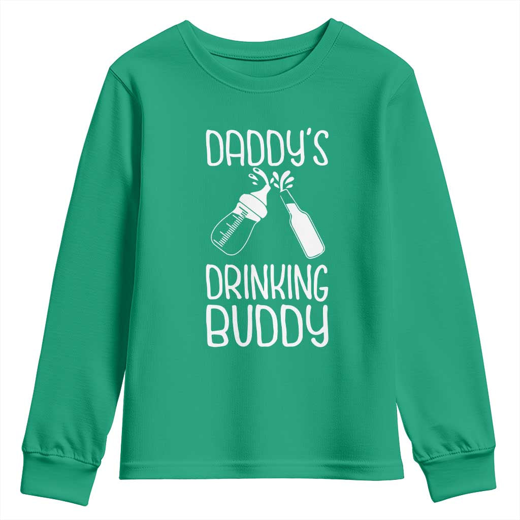 Daddy's Drinking Buddy Youth Sweatshirt Funny Baby Shower Infants Outfit Newborn Gift