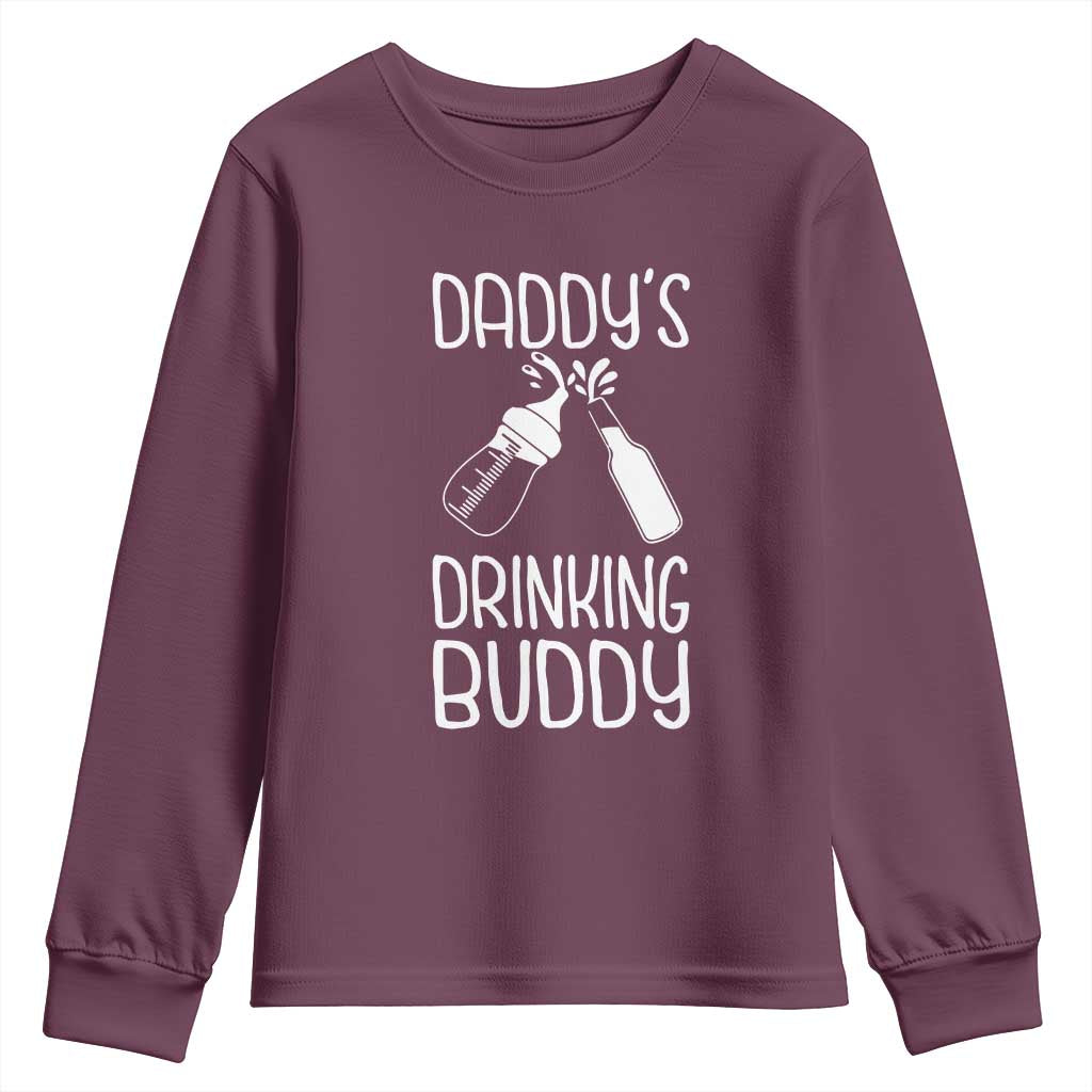 Daddy's Drinking Buddy Youth Sweatshirt Funny Baby Shower Infants Outfit Newborn Gift