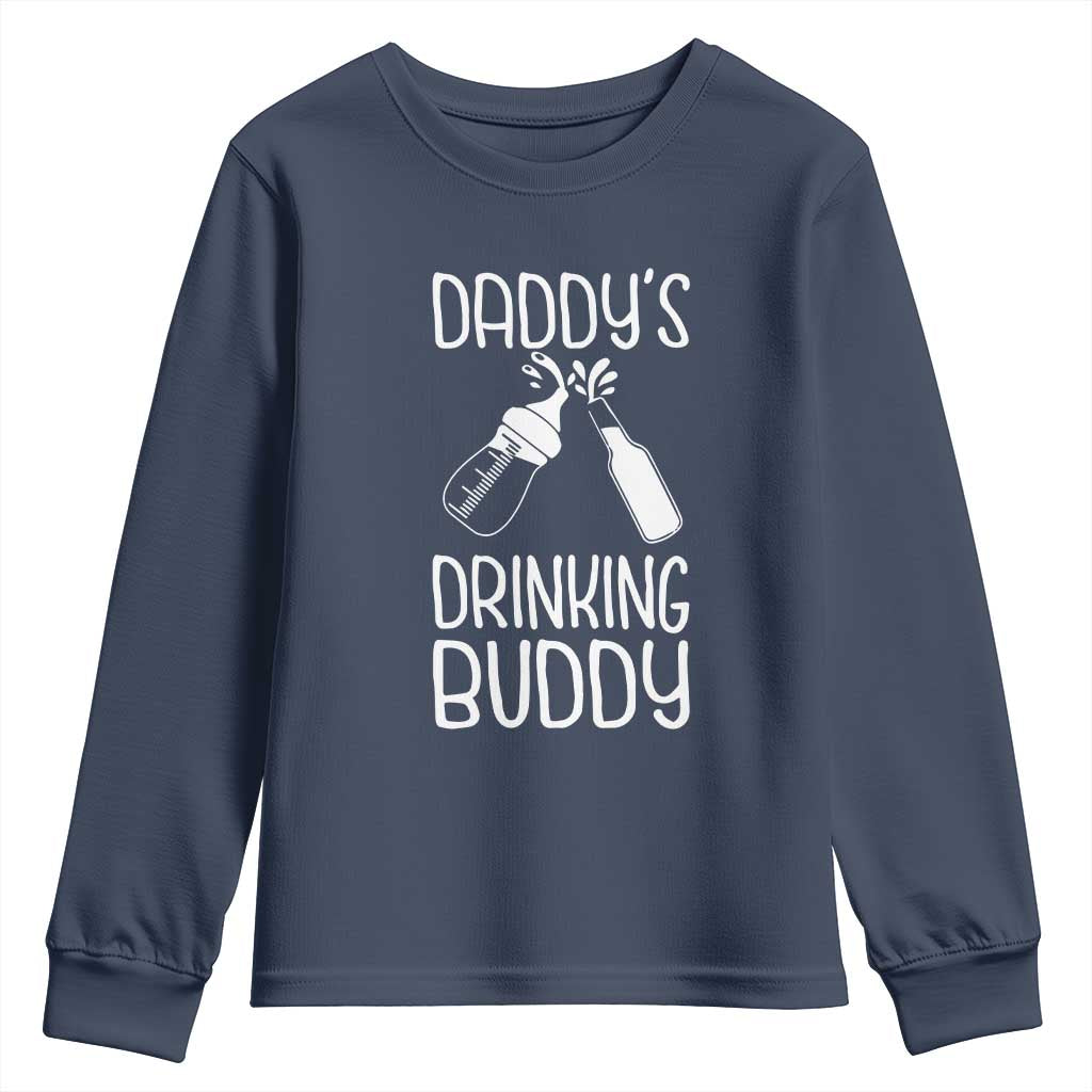 Daddy's Drinking Buddy Youth Sweatshirt Funny Baby Shower Infants Outfit Newborn Gift