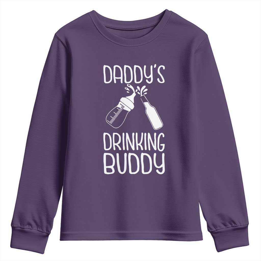 Daddy's Drinking Buddy Youth Sweatshirt Funny Baby Shower Infants Outfit Newborn Gift