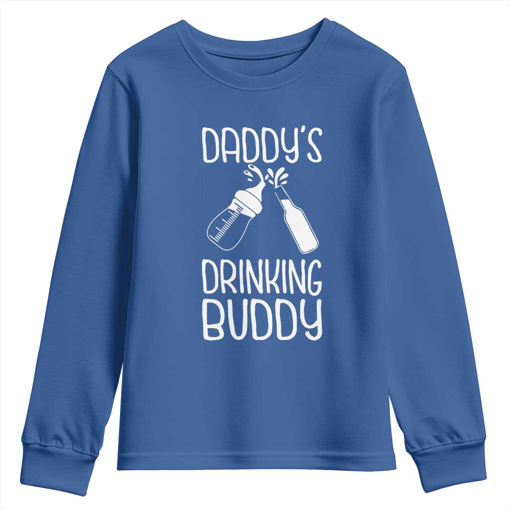 Daddy's Drinking Buddy Youth Sweatshirt Funny Baby Shower Infants Outfit Newborn Gift