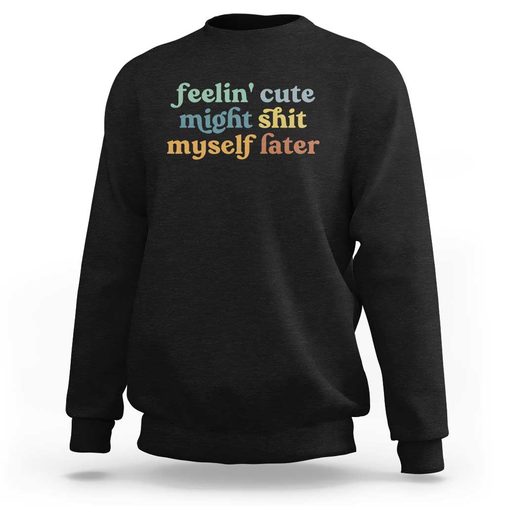 Feeling Cute Might Shit Myself Later Sweatshirt Funny Newborn Gift