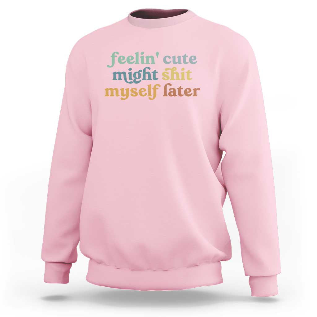 Feeling Cute Might Shit Myself Later Sweatshirt Funny Newborn Gift