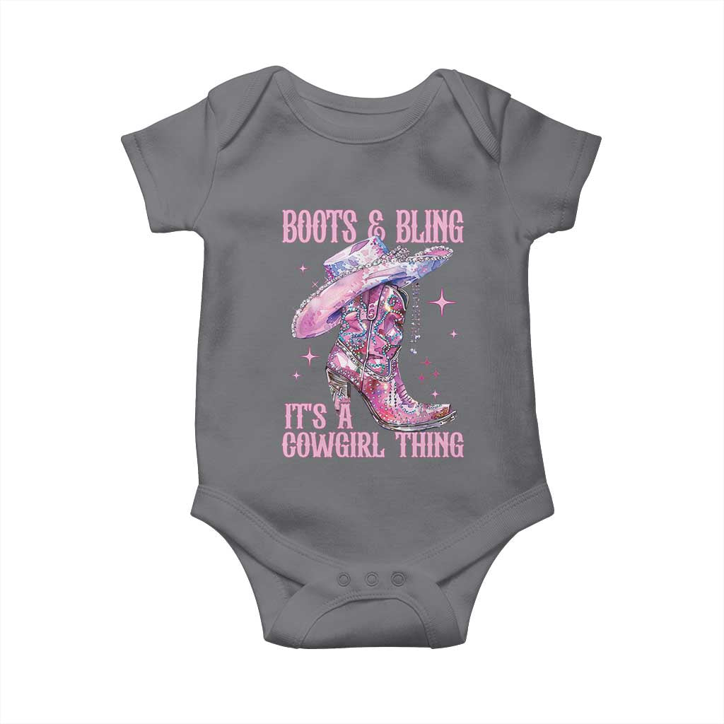 Boots and Bling Its A Cowgirl Thing Baby Onesie