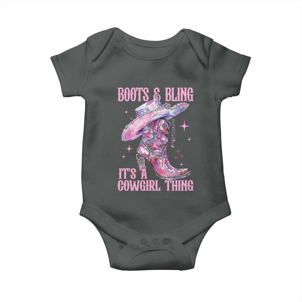 Boots and Bling Its A Cowgirl Thing Baby Onesie