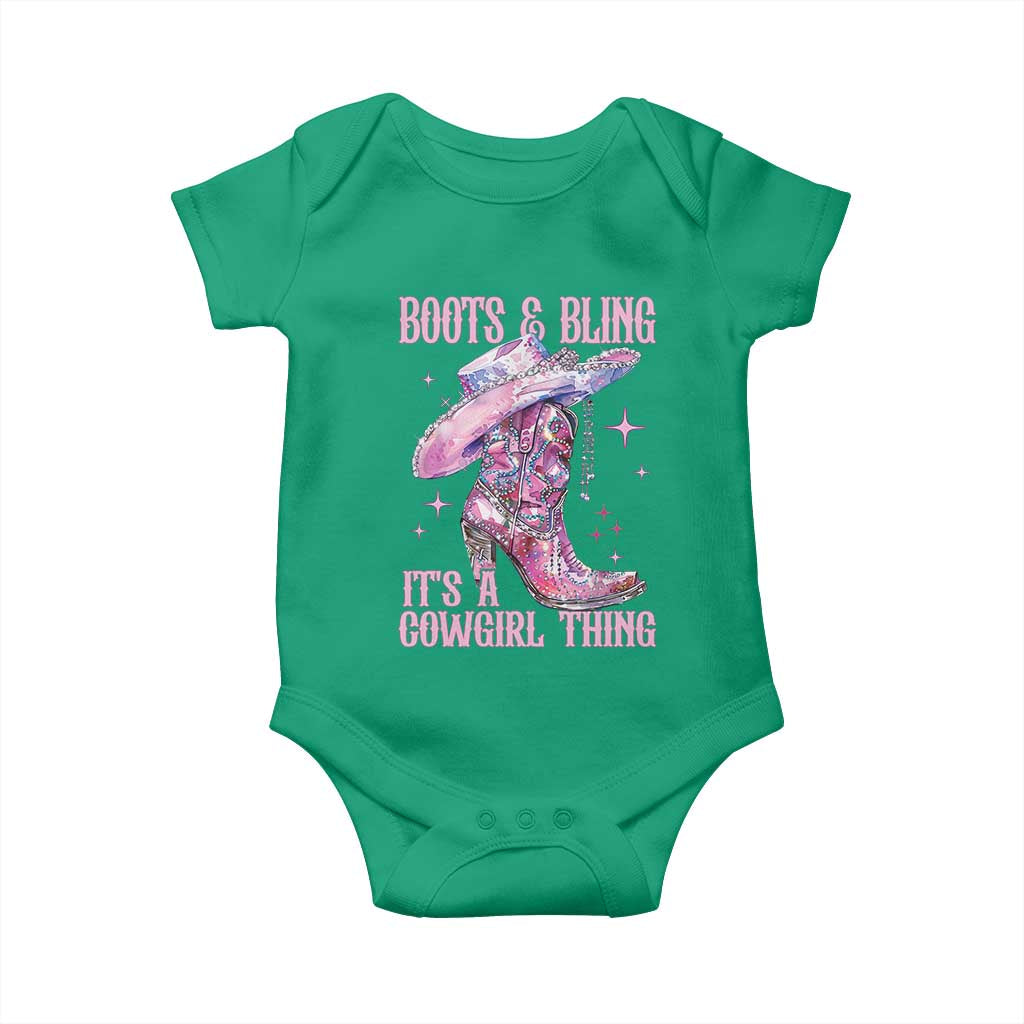 Boots and Bling Its A Cowgirl Thing Baby Onesie