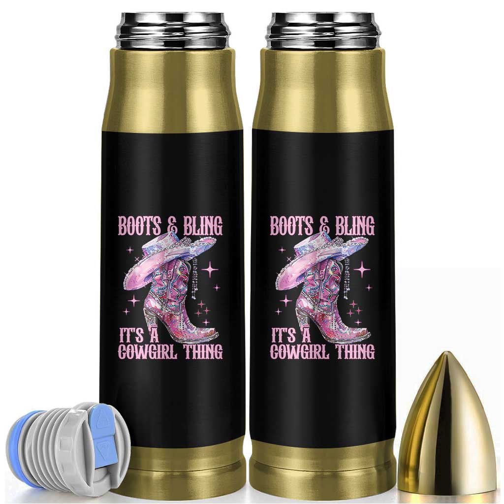 Boots and Bling Its A Cowgirl Thing Bullet Tumbler