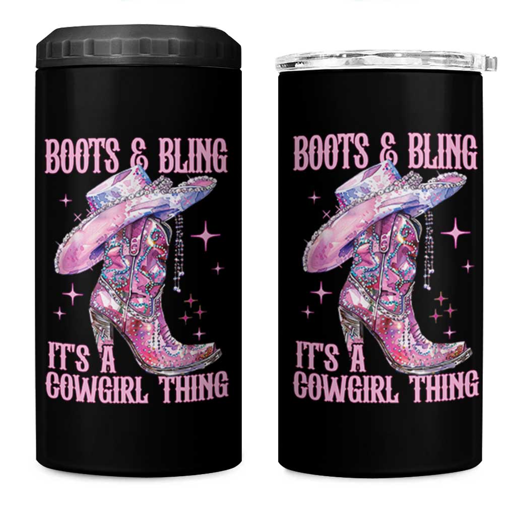 Boots and Bling Its A Cowgirl Thing 4 in 1 Can Cooler Tumbler