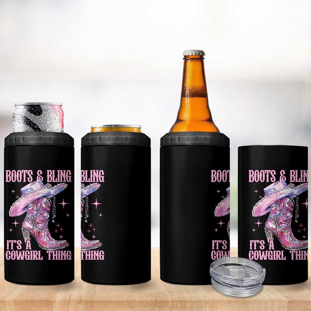 Boots and Bling Its A Cowgirl Thing 4 in 1 Can Cooler Tumbler