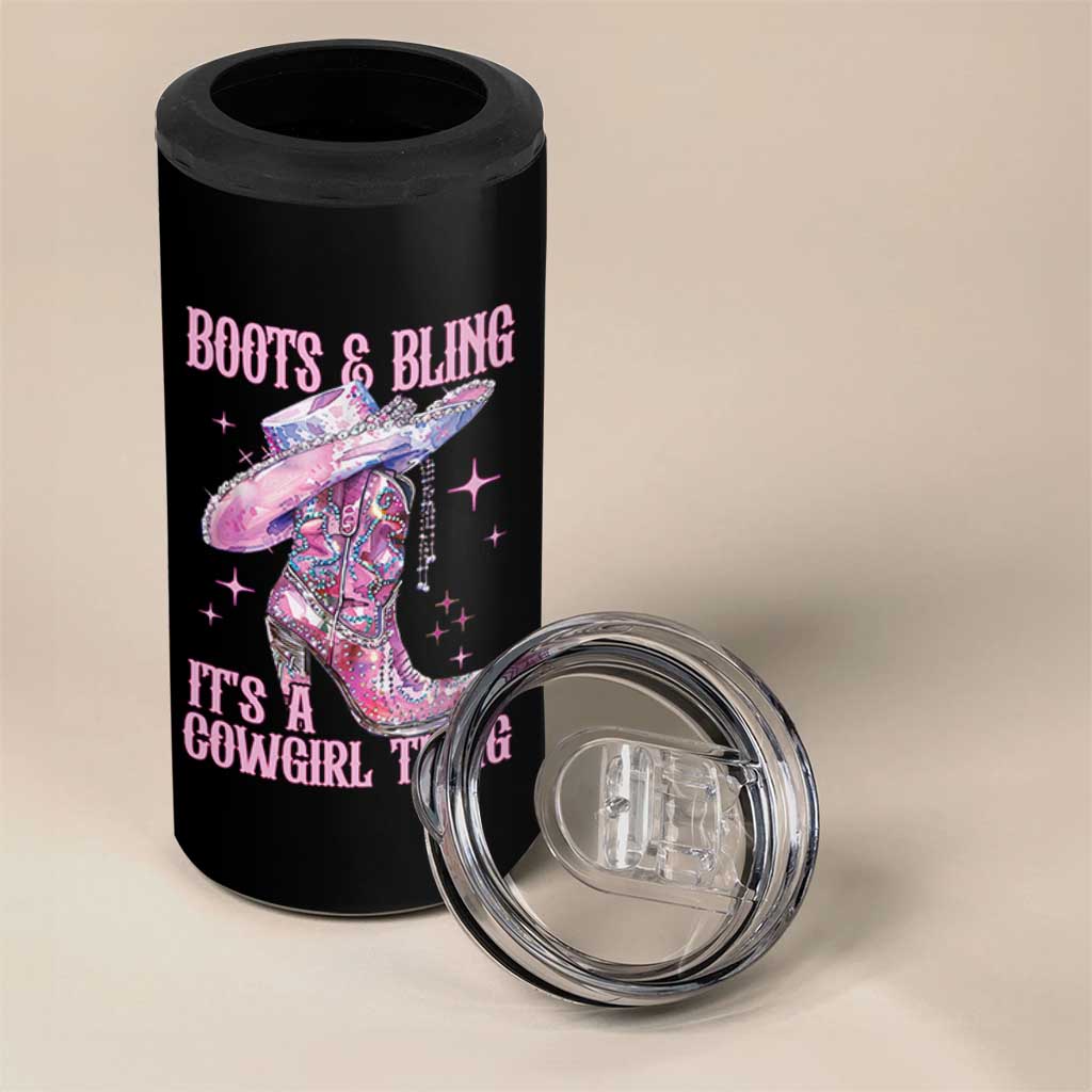 Boots and Bling Its A Cowgirl Thing 4 in 1 Can Cooler Tumbler