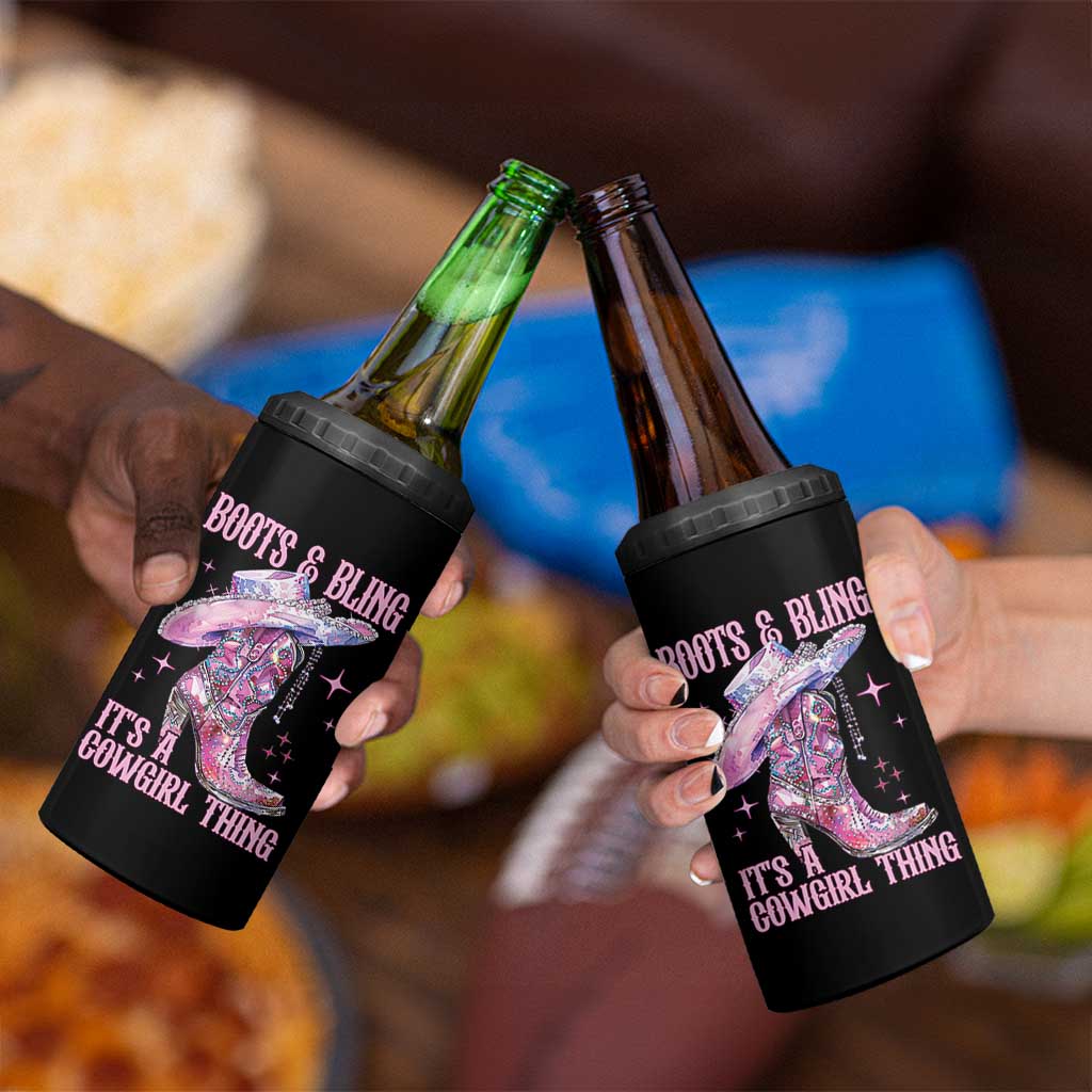 Boots and Bling Its A Cowgirl Thing 4 in 1 Can Cooler Tumbler