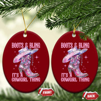 Boots and Bling Its A Cowgirl Thing Ceramic Ornament