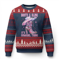 Boots and Bling Its A Cowgirl Thing Ugly Christmas Sweater