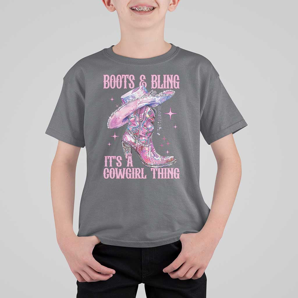Boots and Bling Its A Cowgirl Thing T Shirt For Kid