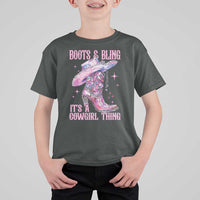 Boots and Bling Its A Cowgirl Thing T Shirt For Kid