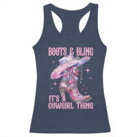 Boots and Bling Its A Cowgirl Thing Racerback Tank Top