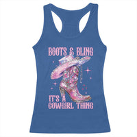 Boots and Bling Its A Cowgirl Thing Racerback Tank Top