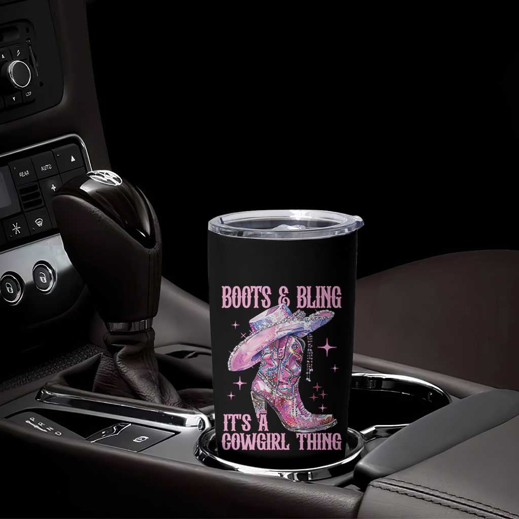 Boots and Bling Its A Cowgirl Thing Tumbler Cup