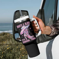 Boots and Bling Its A Cowgirl Thing Tumbler With Handle
