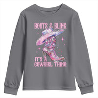 Boots and Bling Its A Cowgirl Thing Youth Sweatshirt