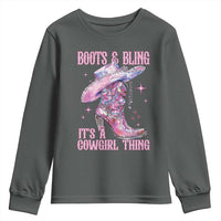 Boots and Bling Its A Cowgirl Thing Youth Sweatshirt