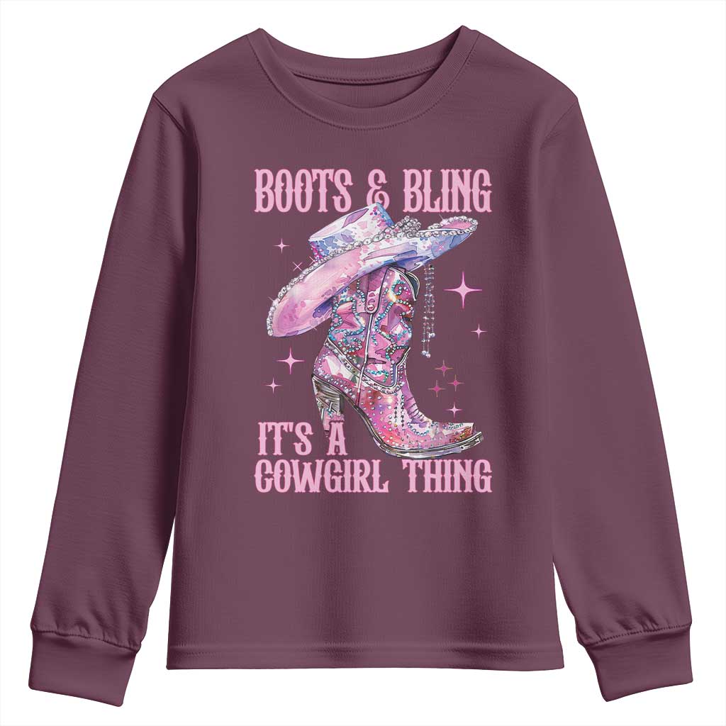 Boots and Bling Its A Cowgirl Thing Youth Sweatshirt