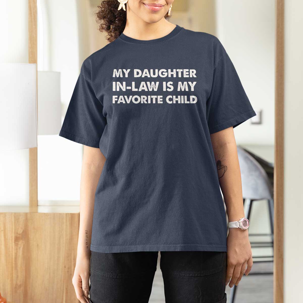 My Daughter In Law Is My Favorite Child T Shirt For Women Funny Gift For Mother-in-Law Father-in-Law