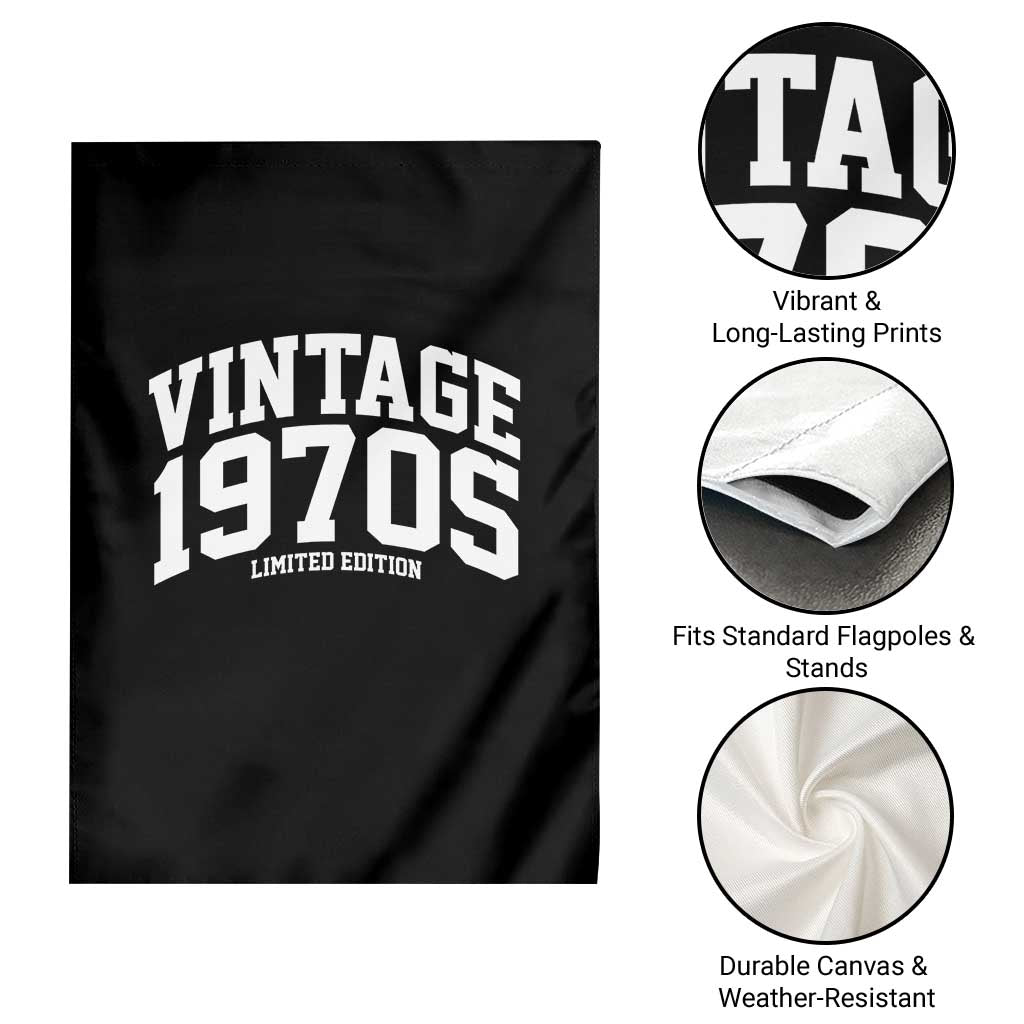 Vintage 1970s Limited Edition Garden Flag Vintage Varsity Funny Cool 1970 Theme
