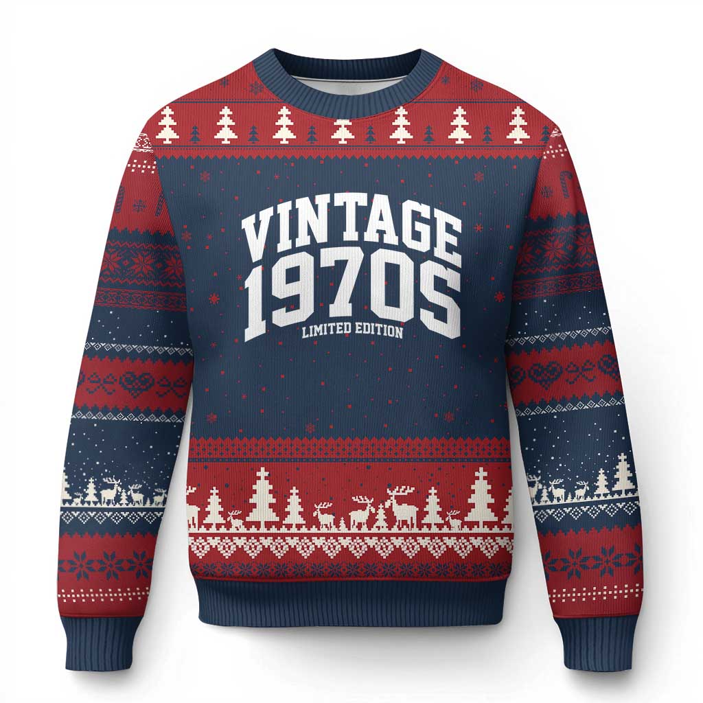 Vintage 1970s Limited Edition Ugly Christmas Sweater Vintage Varsity Funny Cool 1970 Theme
