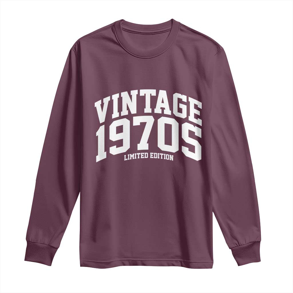 Vintage 1970s Limited Edition Long Sleeve Shirt Vintage Varsity Funny Cool 1970 Theme