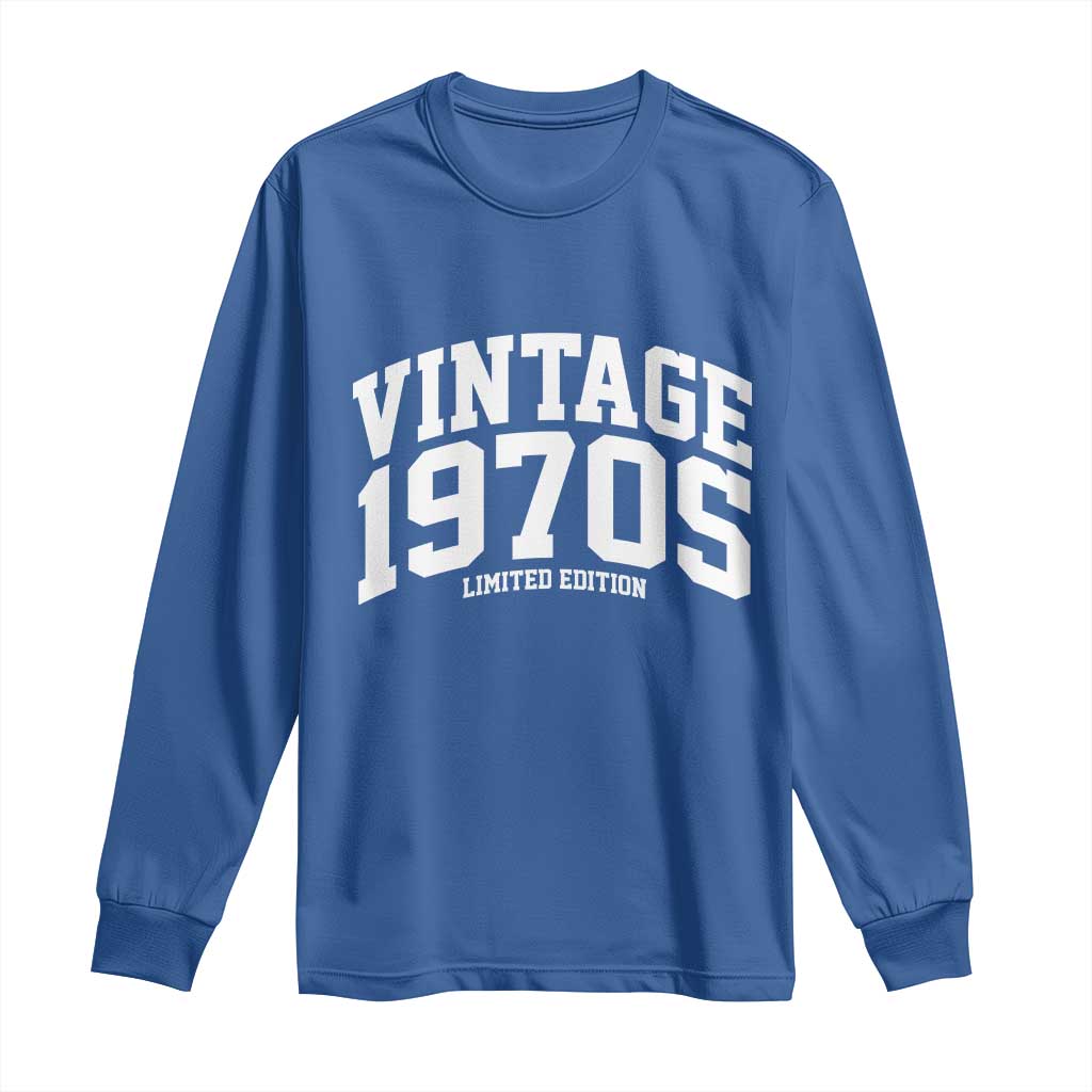 Vintage 1970s Limited Edition Long Sleeve Shirt Vintage Varsity Funny Cool 1970 Theme