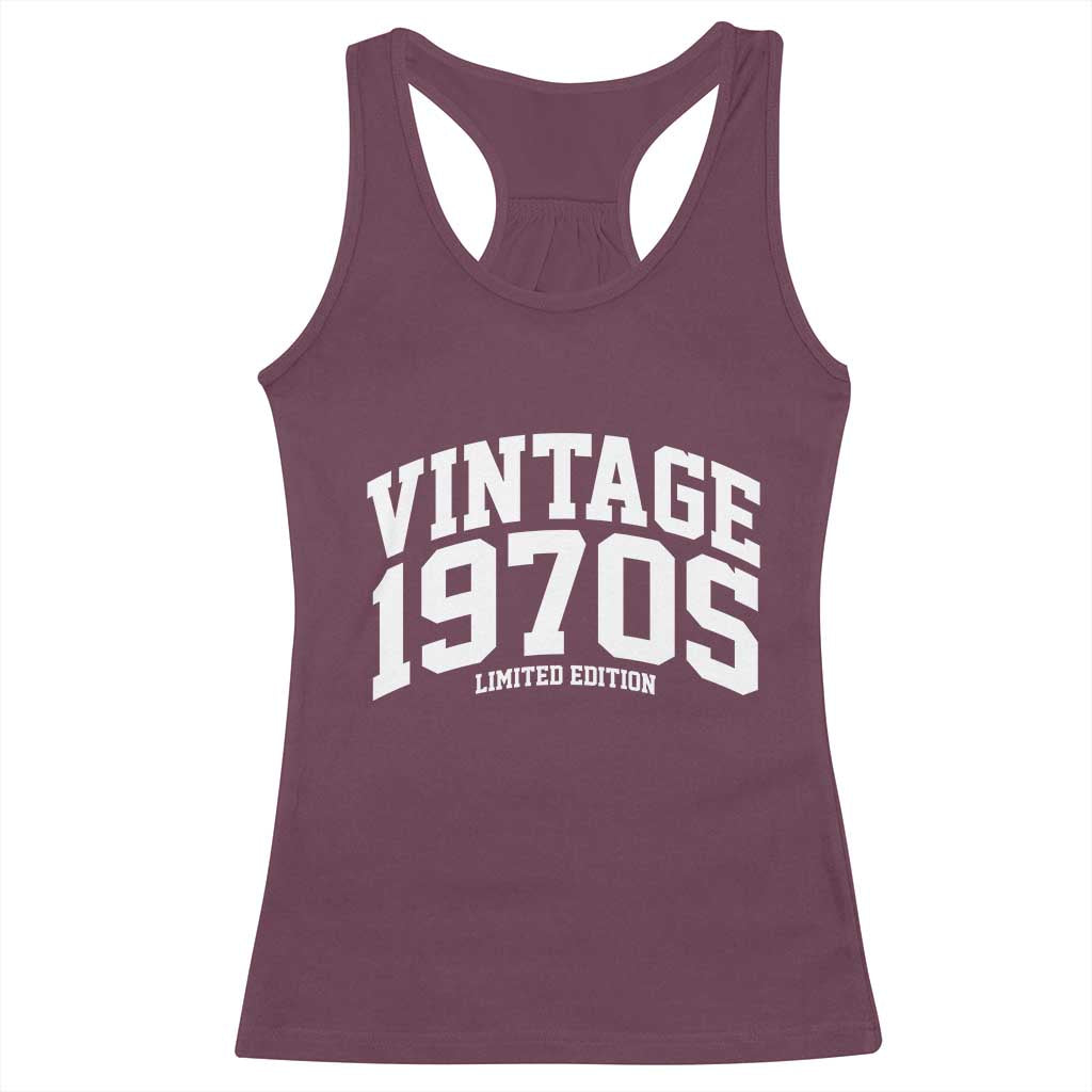 Vintage 1970s Limited Edition Racerback Tank Top Vintage Varsity Funny Cool 1970 Theme