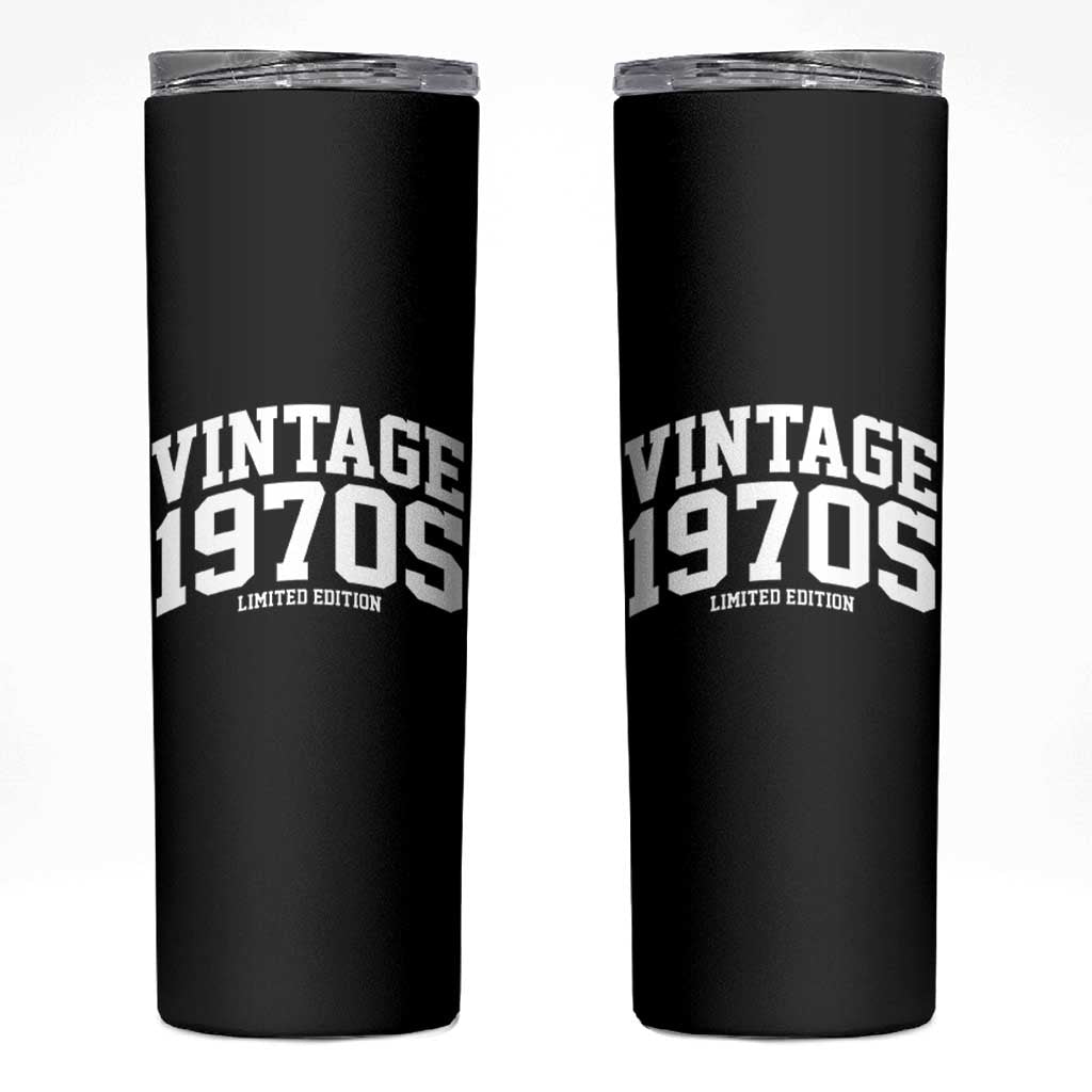 Vintage 1970s Limited Edition Skinny Tumbler Vintage Varsity Funny Cool 1970 Theme