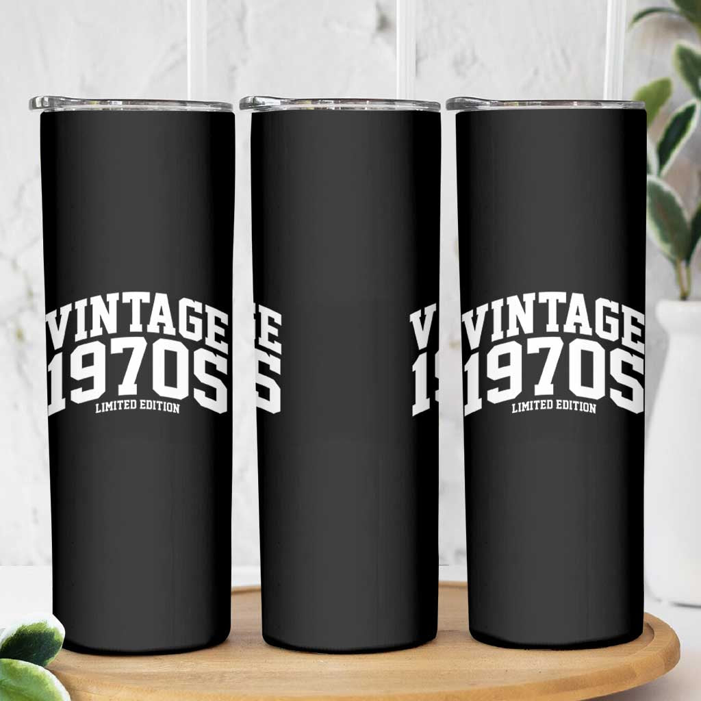Vintage 1970s Limited Edition Skinny Tumbler Vintage Varsity Funny Cool 1970 Theme