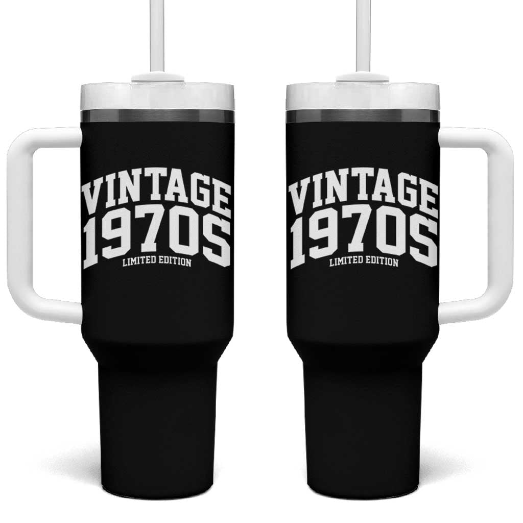 Vintage 1970s Limited Edition Tumbler With Handle Vintage Varsity Funny Cool 1970 Theme